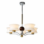 Cargar imagen en el visor de la Galería, Round 3-light white glass chandelier