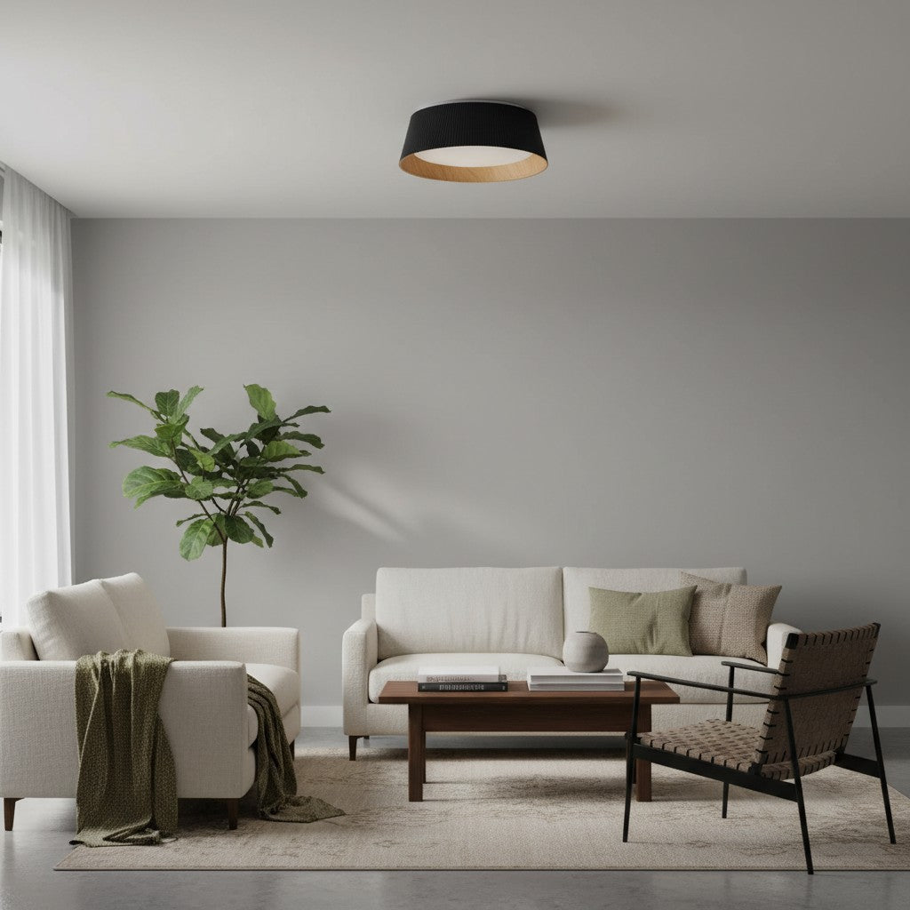 Ribravo Moderne gerippte, strukturierte Deckenleuchte – Moderne minimalistische Lampe für das Wohnzimmer