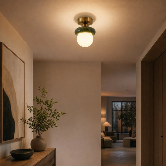 Jadeitowa lampa sufitowa montowana bezpośrednio do sufitu