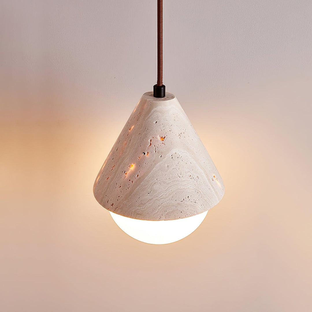 Lampa Wisząca z Trawertynu