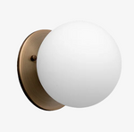 Load image into Gallery viewer, Glorica Glass Brass Wall Sconce - Frosted Globe Classic Light For Warm Ambiance
