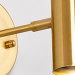 Carica l'immagine nella visualizzazione Galleria, Brushed brass arm connection and cylinder detail