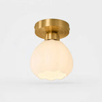 Bild in die Galerieansicht laden, All-copper milk glass flower ceiling light