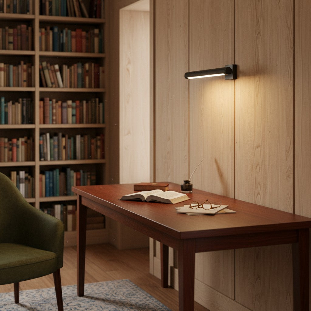 Luz para cuadros Zorv Sleek – Lámpara de pared con marco metálico acanalado para exhibición de arte o fotos