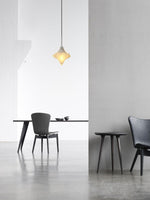 Load image into Gallery viewer, Art Deco Astris Elara Star Pendant Light – Frosted Glass Pendant with Geometric Style
