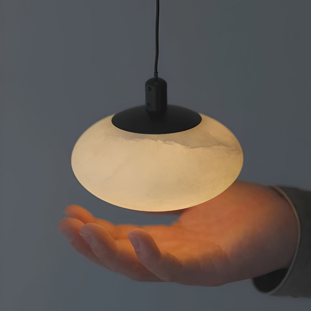 Alabaster Mini Marmor Pilz Pendelleuchte