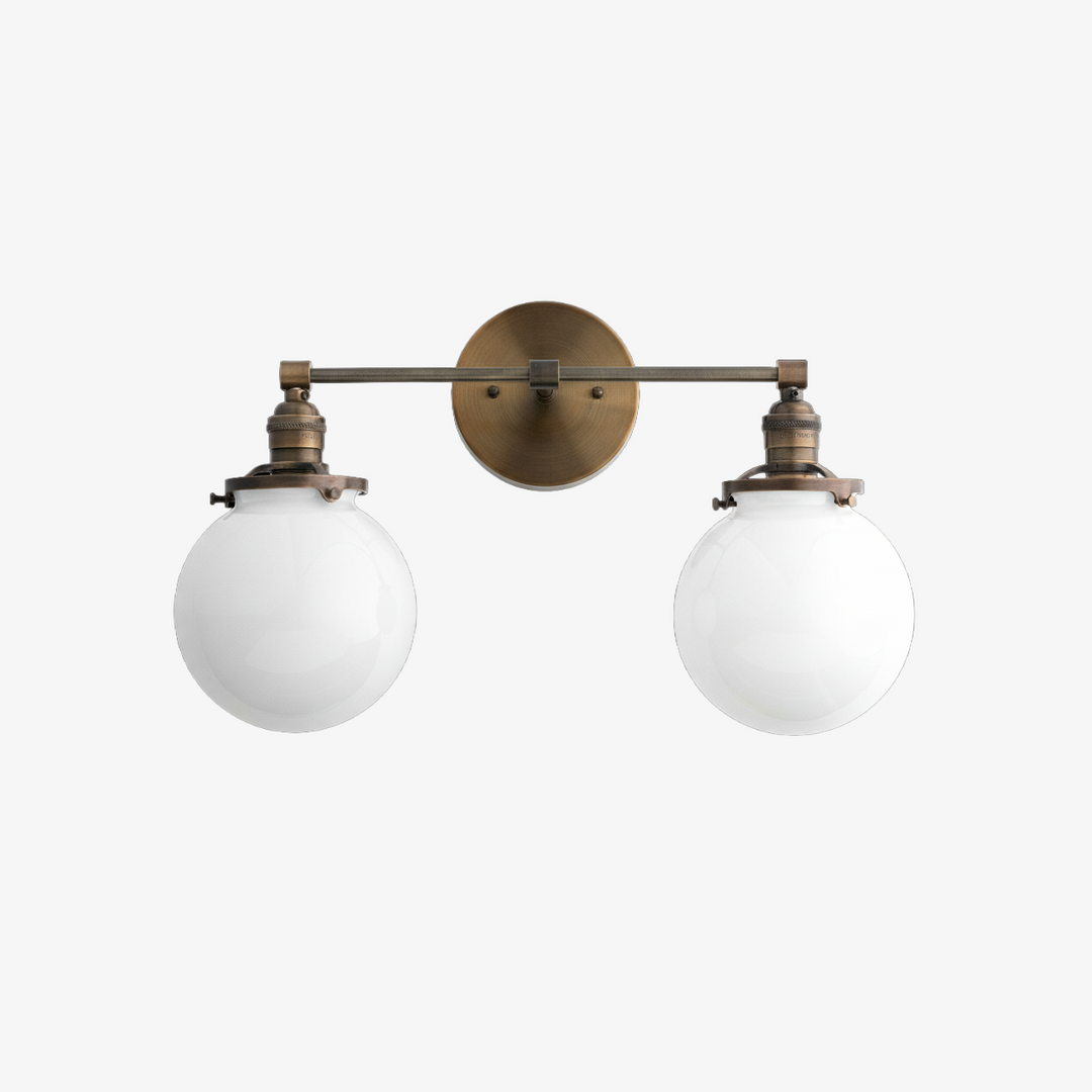 Lumio Globe Glass Globe Vanity Light - Modern Two Light Bathroom Sconce