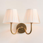 Load image into Gallery viewer, Luvora Vintage Pleated Shade Wall Lamp - Modern Brass Linen Wall Lighting

