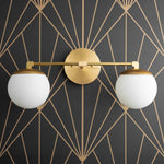 Load image into Gallery viewer, Glorica Glass Vanity Light - Art Deco Brass Wall Globe Fixture Modern
