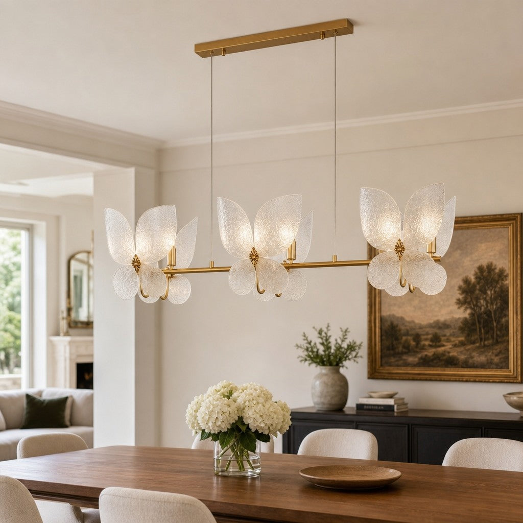 Lucenda Artistic Butterfly Chandelier - French Retro Statement Chandelier for Kitchen Island