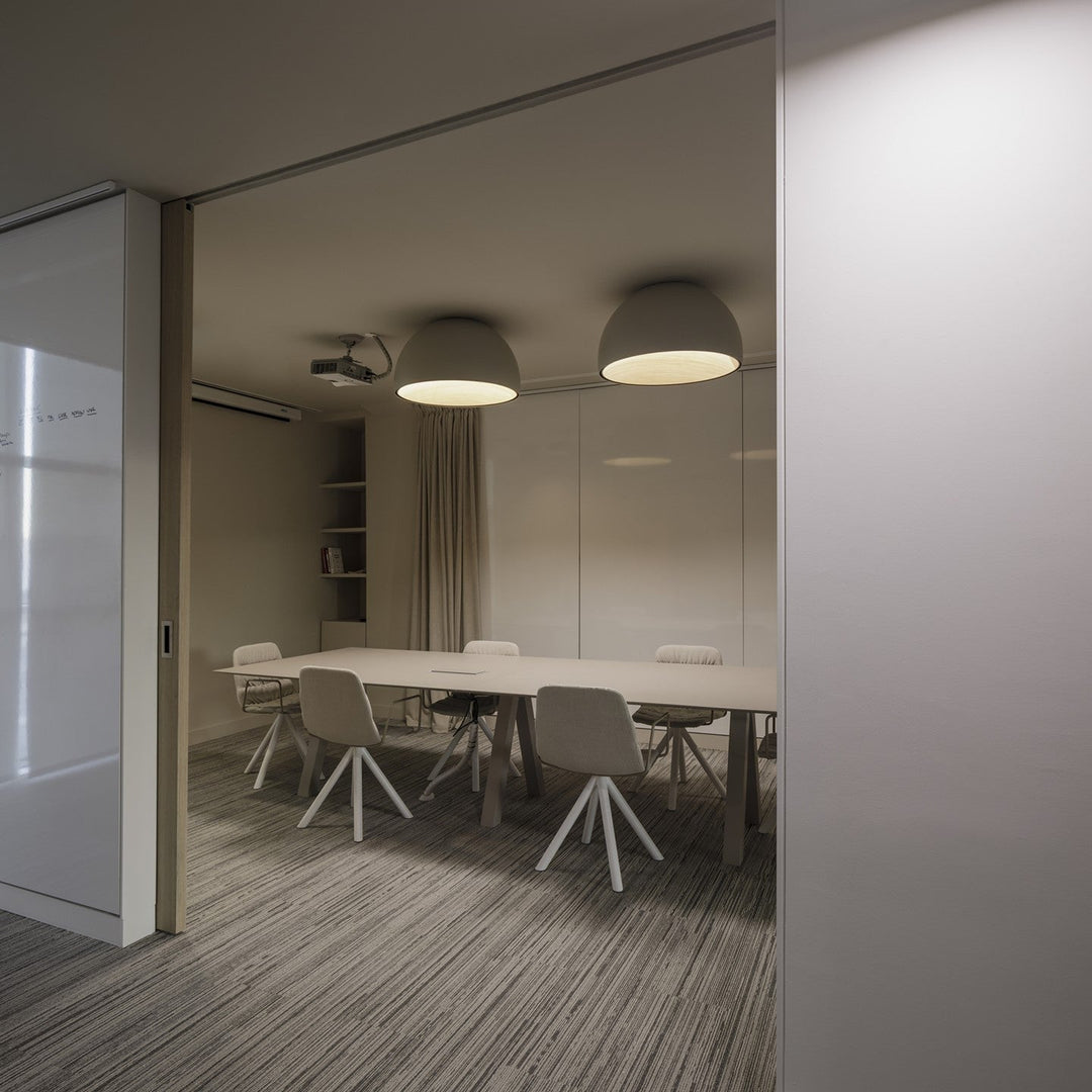 Lampe Plafonnier Duo – Luminaire Moderne en Bois Grain et Métal à Montage Affleurant pour Salon et Chambre