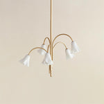 Load image into Gallery viewer, Bellina Modern Romantic Chandelier - Botanical Lily Design with Glass Flowers
