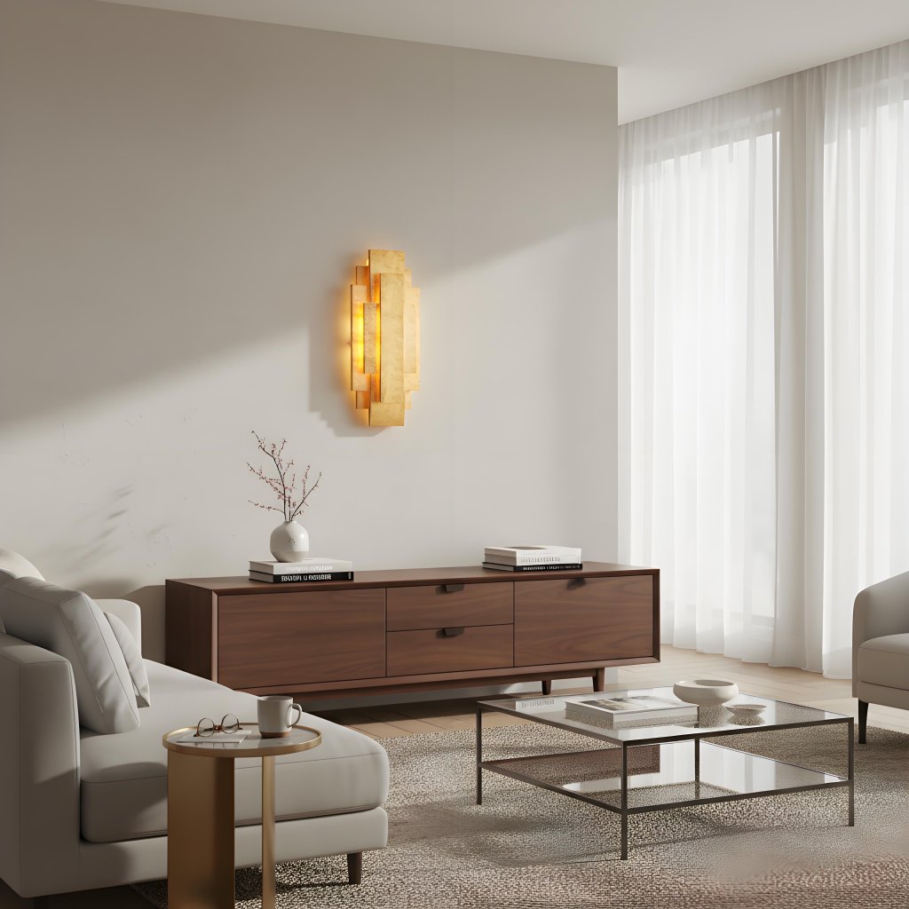 Kelsar Rechthoekige Wandlamp - Goud- en Zilverafwerkingen voor Woonkamer of Slaapkamer