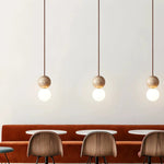 Carica l'immagine nella visualizzazione Galleria, Lampada a Sospensione LED Retro Minimalista in Pietra di Travertino Crema