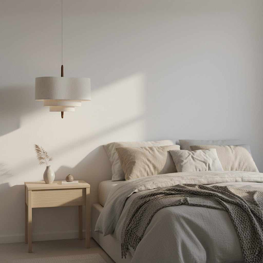 Softlume Suspension en Tissu Superposé - Lampe Abat-jour Sculpturale Douce pour Éclairage Ambiant à la Maison