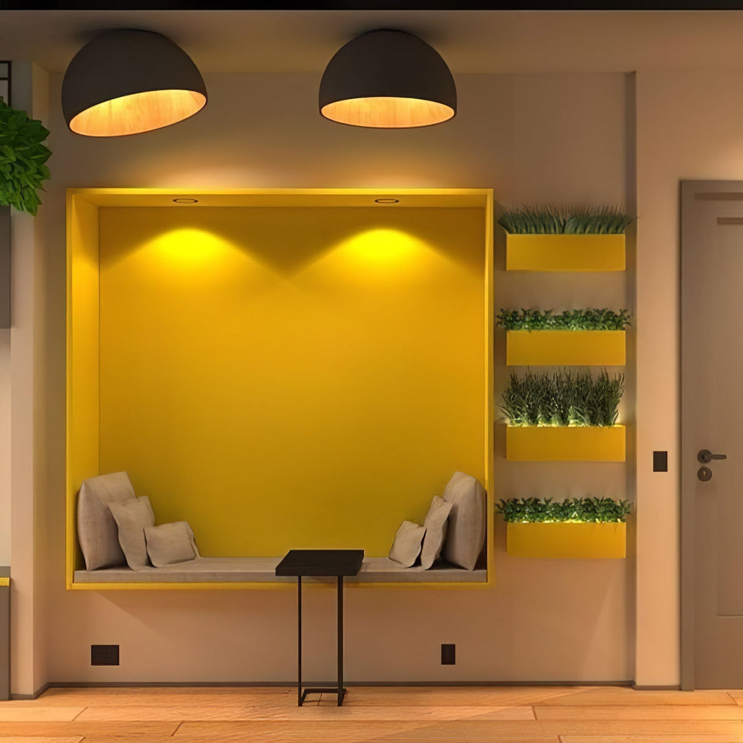 Lampe Plafonnier Duo – Luminaire Moderne en Bois Grain et Métal à Montage Affleurant pour Salon et Chambre