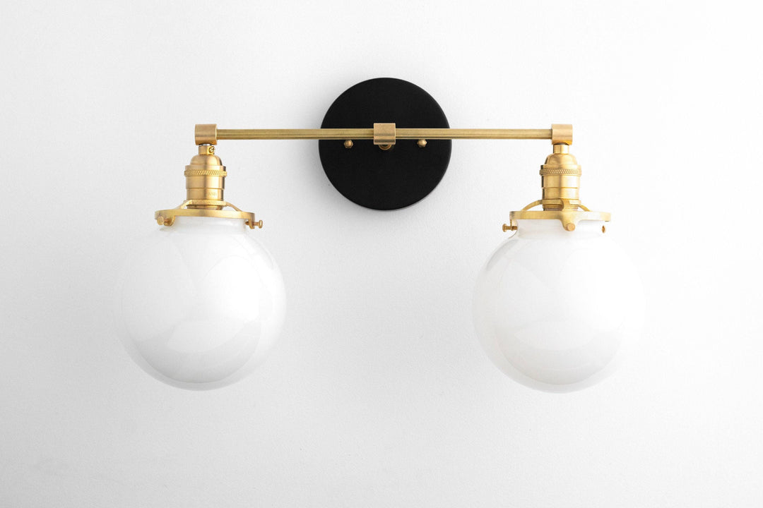 Lumio Globe Glass Globe Vanity Light - Modern Two Light Bathroom Sconce