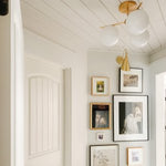Load image into Gallery viewer, Alessora Brass Milk Glass Chandeliers- Great for Covered Outdoor Areas
