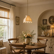 Patchwork Fabric Pom-Pom Pendant Light