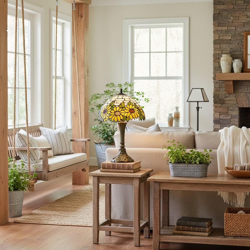 Handgemaakte TF Sorenia Schaduw Lamp – Klassieke Tiffany Stijl Verlichting voor Thuis & Gastvrijheid