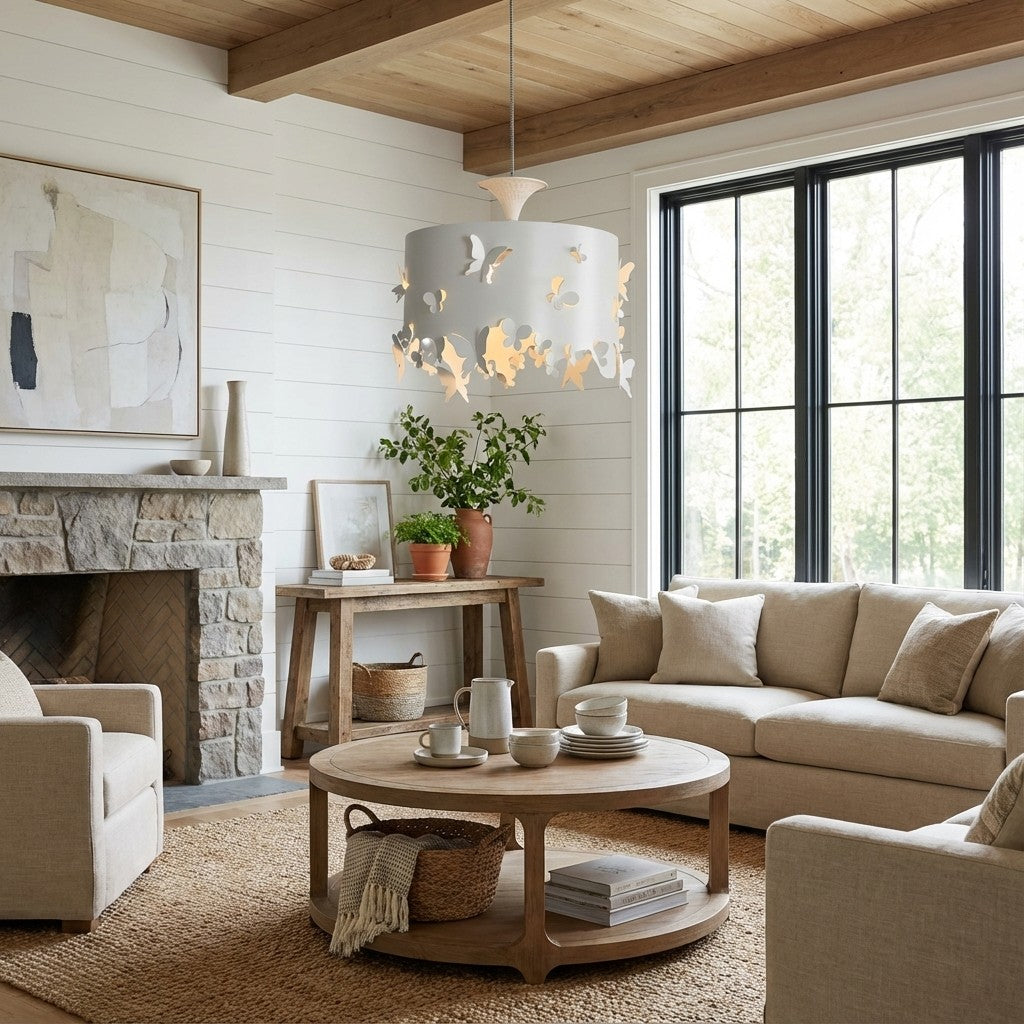 Alaria Design Lampa wisząca - Artystyczna lampa wisząca z ambientowym cieniem do salonu