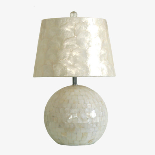 Beamira Lampe de Table en Mica Coquille Naturelle – Artisanale pour Chambre ou Salon