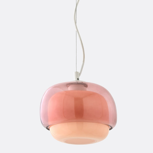 Clinco Two Tone Stained Glass Pendant - Minimalist Hanging Light for Living Spaces