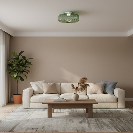 Ripplara Water Ripple Glass Plafondlamp met Vintage Stijl – Opbouwontwerp voor Slaapkamer