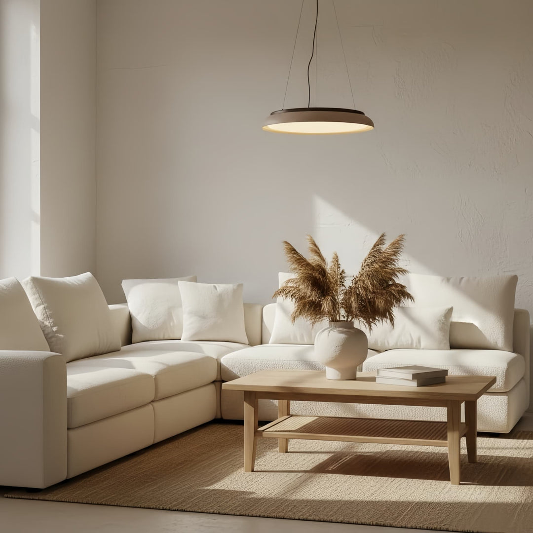 Torvella Travertin-Ring Pendelleuchte – Minimalistische Skulpturale Lampe für Moderne Innenräume