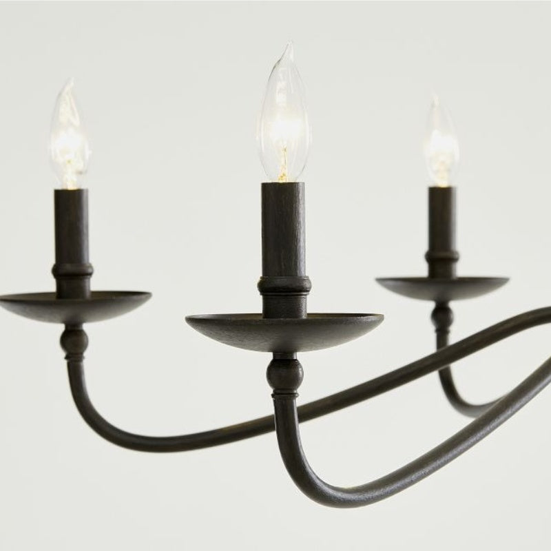 Lámpara de araña redonda moderna Reticula – Estructura de hierro con diseño circular abierto para comedor o entrada