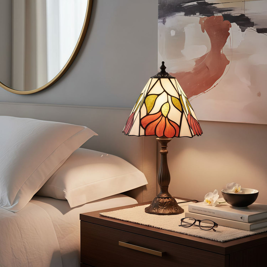 TF Botanica Decoratieve Tafellamp – Kleurrijke Bloemenlamp van Glas voor Gezellige Interieurs