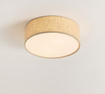 Load image into Gallery viewer, Dumora Linen Drum Ceiling Light - Flush Mount Iron Fixture with Fabric Shade
