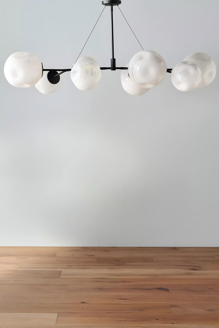 Pawrior Multi-kop Organische Glazen Sferische Kroonluchter - Modern Wolk Ontwerp Tak Licht