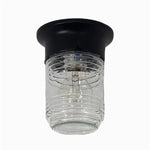 Cargar imagen en el visor de la Galería, Style J minimalist glass ceiling lamp in black finish