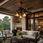 Cargar imagen en el visor de la Galería, Vintage ceiling fan light installed on a covered patio