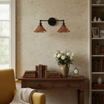 Load image into Gallery viewer, Conique Metal Industrial Wall Sconce with Dual Cone Shades - Vintage Metal Finish
