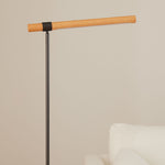 Load image into Gallery viewer, Moss Energy-Efficient Linear Wood LED Floor Lamp – Adjustable Swivel Design
