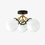 Load image into Gallery viewer, Glorica Glass Globe Light - Mid Century Semi Flush Ceiling Lamp
