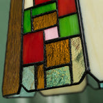 Afbeelding laden in galerijweergave, Vintage hanglamp van rozenkleurig glas-in-lood