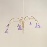 Load image into Gallery viewer, Bellina Modern Romantic Chandelier - Botanical Lily Design with Glass Flowers
