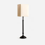 Afbeelding laden in galerijweergave, Square fabric shade table lamp on a clean background