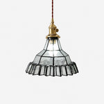 Cargar imagen en el visor de la Galería, Vintage Stained Glass Pendant Light 5