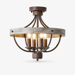Cargar imagen en el visor de la Galería, Aged bronze semi flush product identity / SKU image