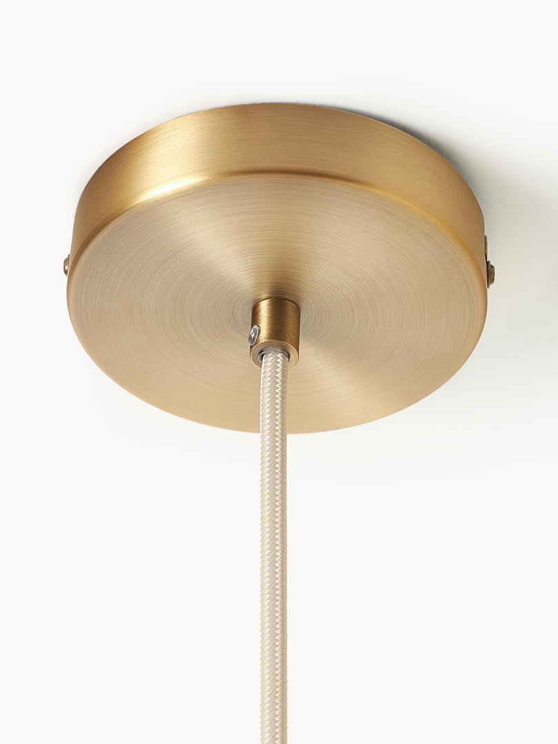 Opal Fluted Clear Glass Contemporary Pendant Lamp for Kitchen & Hallway