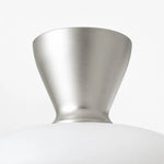 Cargar imagen en el visor de la Galería, silver metal canopy and white glass shade close-up