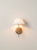 Load image into Gallery viewer, Nordlys Scalloped Pleated Shade Wall Sconce – Modern Linen Accent Light
