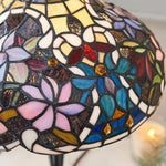 Afbeelding laden in galerijweergave, TF Sullivan Tiffany Tafellamp - Bloemmotief glas-in-lood ontwerp voor slaapkamer of woonkamer