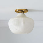 Load image into Gallery viewer, Rivrona Glass Flush Mount Ceiling Light - Modern Champagne Globe Design
