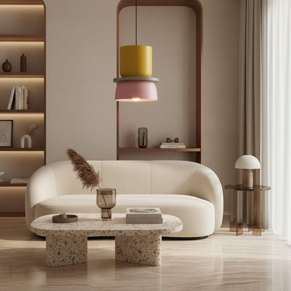 Acrybowlia Rzeźbiarska Akrylowa Lampa Wisząca z Kolorową Warstwową Formą Miski do Oświetlenia Wyspowego N35