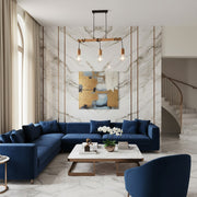 Virell Verstelbare Lineaire Plafondlamp – 3-Lamps Houten en Metalen Ontwerp voor Keukeneiland of Kantoor